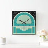 Horloge Carrée Art Déco Radiola (3 verts et un noir) (Maison)