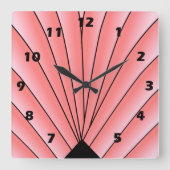 Horloge Carrée Art déco rose (Recto)