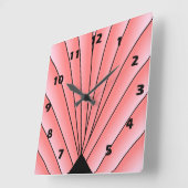 Horloge Carrée Art déco rose (Angle)