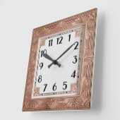 Horloge Carrée Art Déco Rose (Angle)