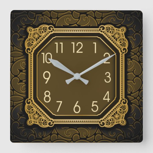 Horloge Carrée Art déco royal (Recto)