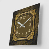 Horloge Carrée Art déco royal (Angle)