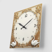 Horloge Carrée Art Deco Swan (Angle)