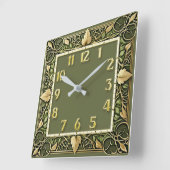 Horloge Carrée Art Déco Vert  (Angle)
