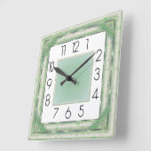 Horloge Carrée Art Déco Vert (Angle)