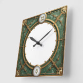 Horloge Carrée Art Déco Vert (Angle)