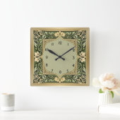 Horloge Carrée Art Déco Vert (Maison)