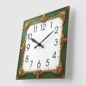 Horloge Carrée Art Déco vert (Angle)