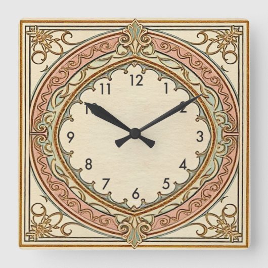 Horloge Carrée Art Déco Vintage (Recto)