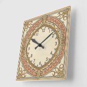 Horloge Carrée Art Déco Vintage (Angle)