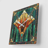 Horloge Carrée Art Deco Wall Clock (Angle)