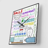 Horloge Carrée Art dentaire de souterrain de termes (Angle)