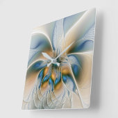 Horloge Carrée Art Fractal De L'Imaginaire Abstrait En Plein Esso (Angle)