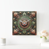 Horloge Carrée Art Mandala (Maison)
