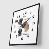 Horloge Carrée Art mastiff anglais (Angle)