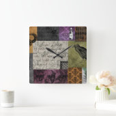 Horloge Carrée Art médiéval d'Halloween gothique Éffrayant apothe (Maison)