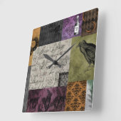 Horloge Carrée Art médiéval d'Halloween gothique Éffrayant apothe (Angle)