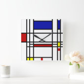 Horloge Carrée Art Moderne Mondrian (Maison)