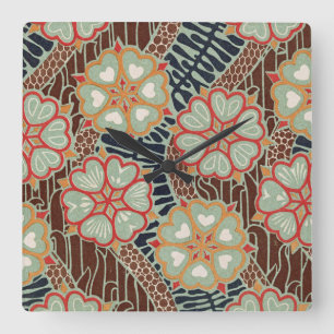 Horloge Carrée Art Nouveau Pattern #2 at Emporio Moffa