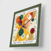 Horloge Carrée Art numérique de couture de boutons de cercles (Angle)