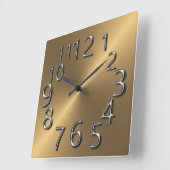 Horloge Carrée Art-of-Time-Silver et or (Angle)