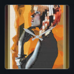 Horloge Carrée Art pop afrocentrique<br><div class="desc">Art pop afrocentrique</div>