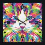 Horloge Carrée Art Pop Head<br><div class="desc">Art Pop Head</div>