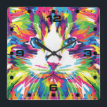 Horloge Carrée Art Pop Head<br><div class="desc">Art Pop Head</div>