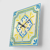 Horloge Carrée Art populaire (Angle)
