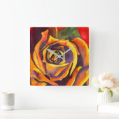 Horloge Carrée Art Rose d'or (Maison)