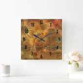 Horloge Carrée Art rupestre Kokopelli (Maison)