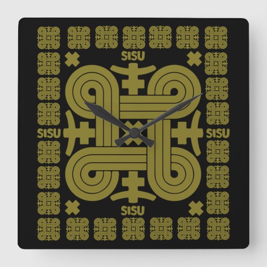 Horloge Carrée Art Sisu finlandais (Recto)