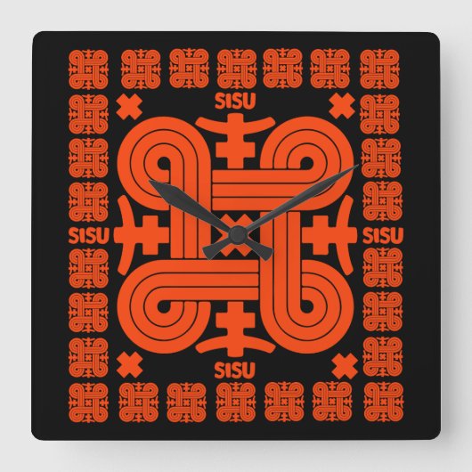 Horloge Carrée Art Sisu finlandais (Recto)