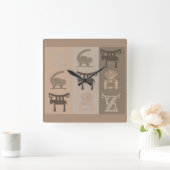 Horloge Carrée art tribal africain Abstrait (Maison)