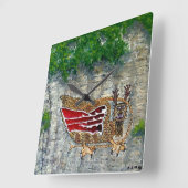 Horloge Carrée Art tribal Design of Native Americans (Angle)
