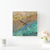 Horloge Carrée Art VanGogh Blue Yellow Paint Strokes (Maison)