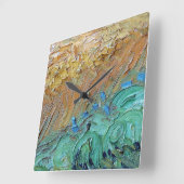 Horloge Carrée Art VanGogh Blue Yellow Paint Strokes (Angle)