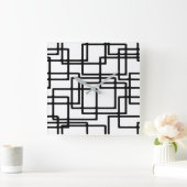 Horloge Carrée Artistic design interlocking Black Squares (Maison)