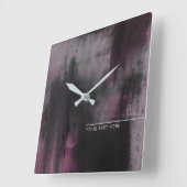 Horloge Carrée Artistic Fuchsia Moderne Abstrait (Angle)