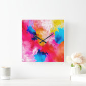 Horloge Carrée  artistic patches  - modern (Maison)