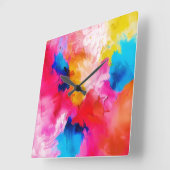 Horloge Carrée  artistic patches  - modern (Angle)