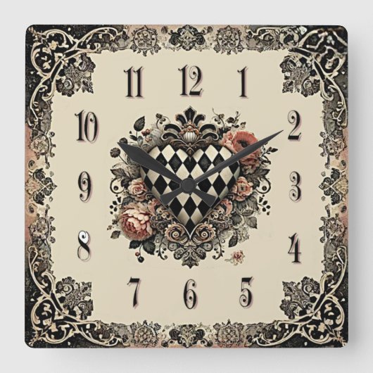 Horloge Carrée Artistic Wall Clock (Recto)