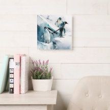 Artwork de pingouins aquarelle