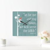 Horloge Carrée As For Me and My House (Maison)