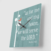 Horloge Carrée As For Me and My House (Angle)