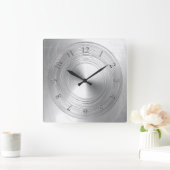 Horloge Carrée aspect aluminium (Maison)
