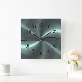 Horloge Carrée Aspect métallique en acier inoxydable (Maison)