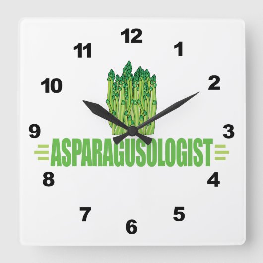 Horloge Carrée Asperges amusantes (Recto)