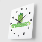 Horloge Carrée Asperges amusantes (Angle)