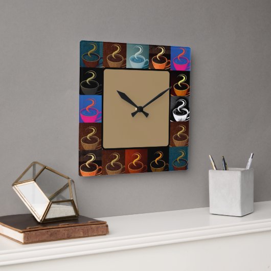 Horloge Carrée assemblage de tasse à café (Bureau)